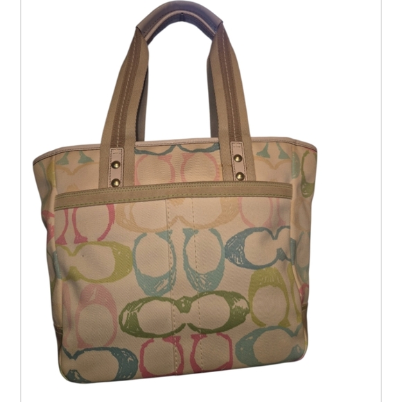 Coach Vintage Hampton Scribble Pastel Signature Tote - Picture 5 of 12